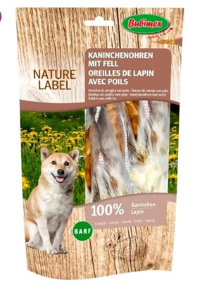 Picture of Bubimex Rabbit Ears with Hair 100g: Natural Chews for Dogs